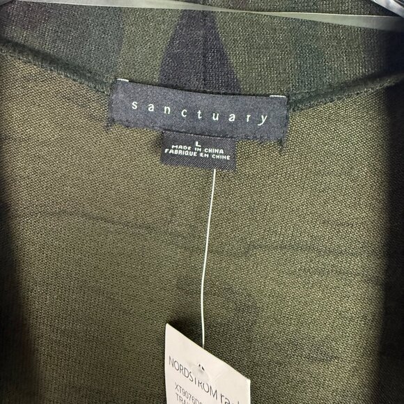 NWT Sanctuary Camo Print Open Front Long Sleeve Cardigan Sweater Size Large L - Picture 5 of 13